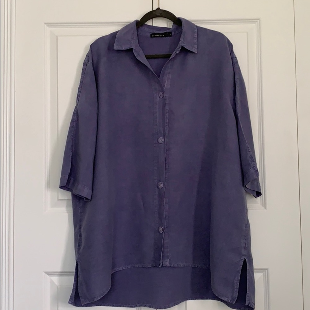 Cut loose button down shirt.